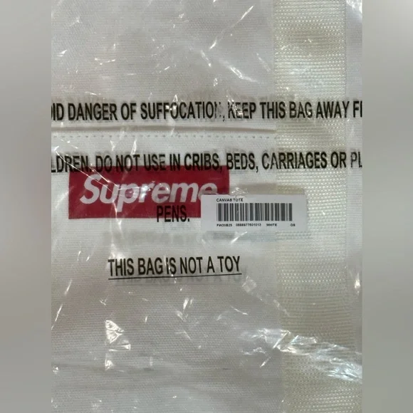 Supreme Canvas Tote White - Picture 5 of 5